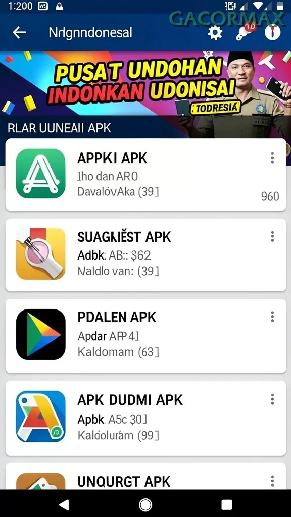 Cuplikan layar MPO2121 — menu navigasi